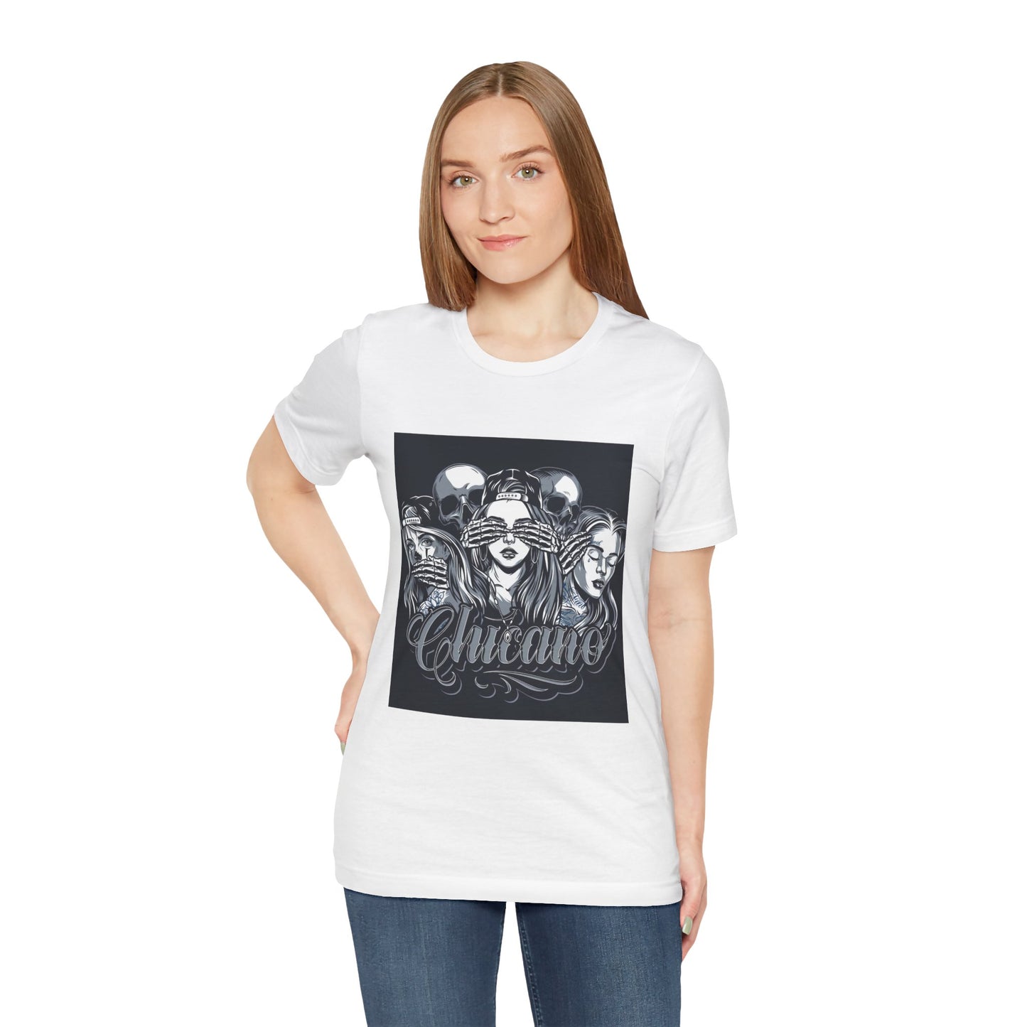 Chicano Art Short Sleeve Tee, Born to be Wild Shirt, Devil T-Shirt, Unique Graphic Tee, Unisex Casual Wear, Edgy Fashion Top