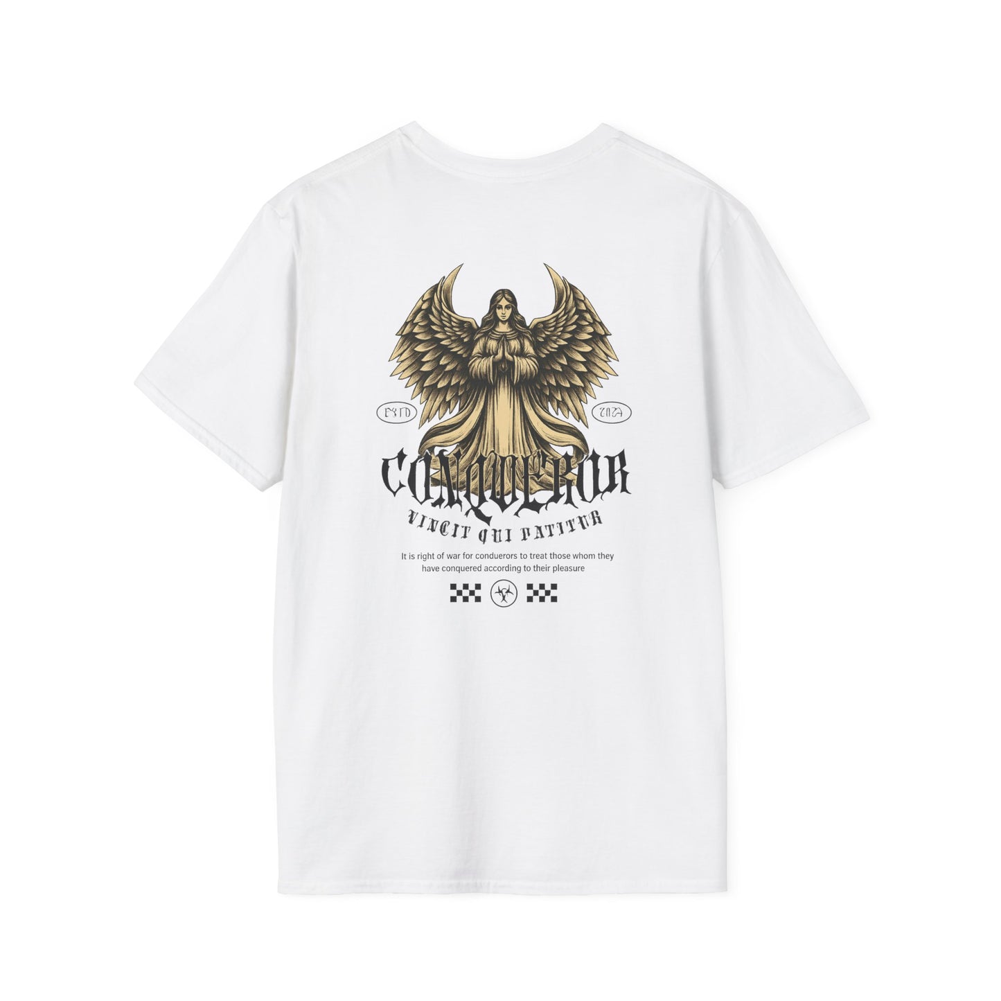 Funky wave Vintage Angel Graphic T-Shirt - Unisex Softstyle Tee, Boho Chic Fashion, Gift for Him/Her, Casual Wear, Spiritual Inspiration