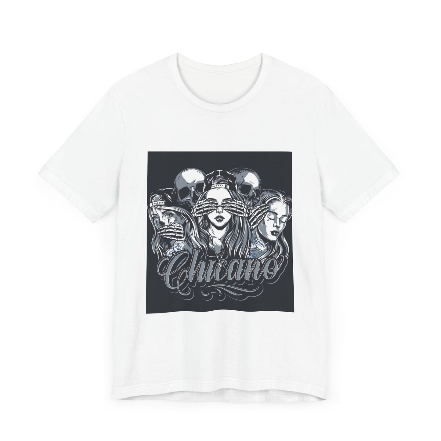 Chicano Art Short Sleeve Tee, Born to be Wild Shirt, Devil T-Shirt, Unique Graphic Tee, Unisex Casual Wear, Edgy Fashion Top