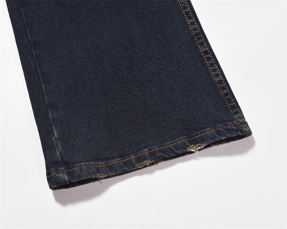 Fashion American Retro Worn Jeans Men