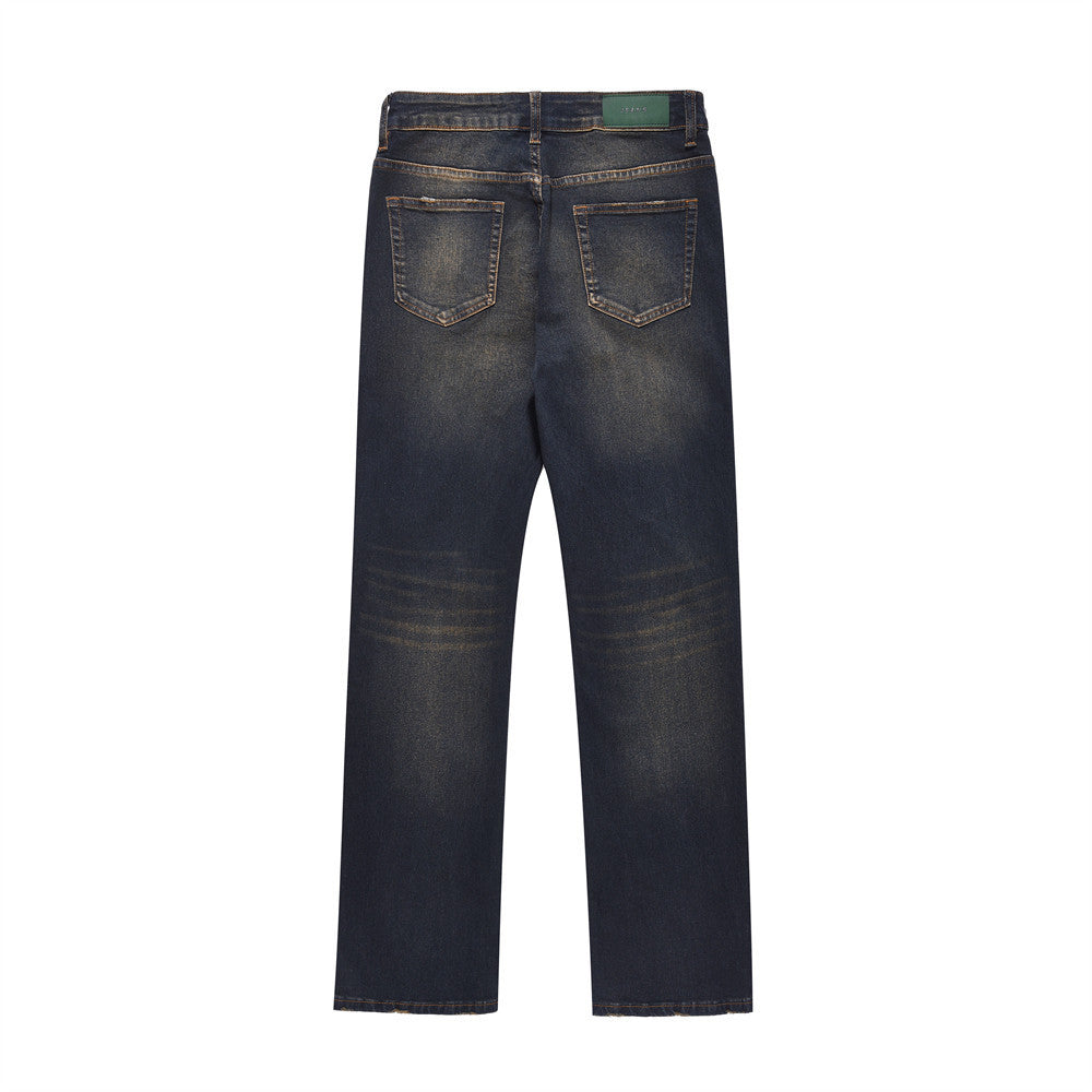 Fashion American Retro Worn Jeans Men