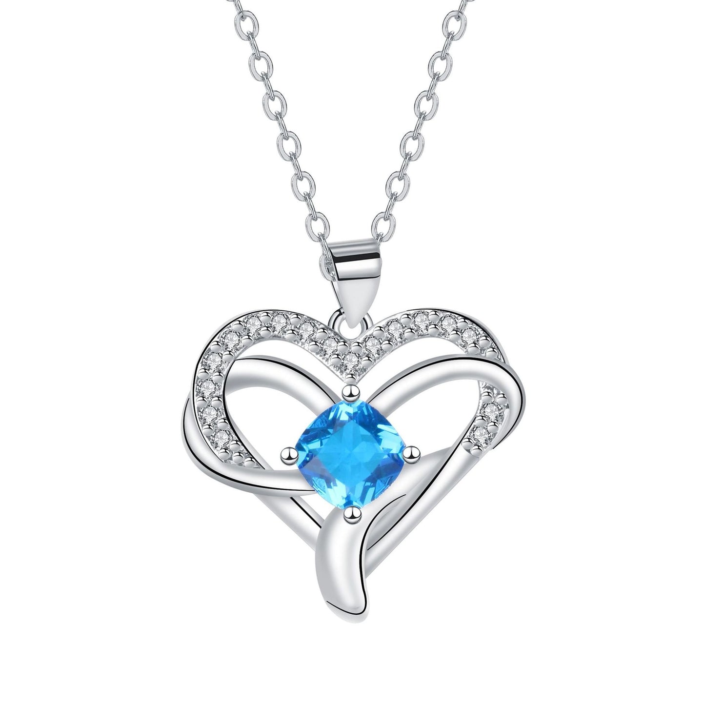 Infinite Love Heart-shaped Inlaid Necklace Women's High Sense Elegant Jewelry