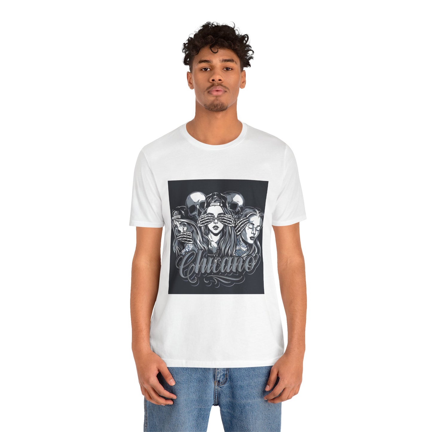 Chicano Art Short Sleeve Tee, Born to be Wild Shirt, Devil T-Shirt, Unique Graphic Tee, Unisex Casual Wear, Edgy Fashion Top