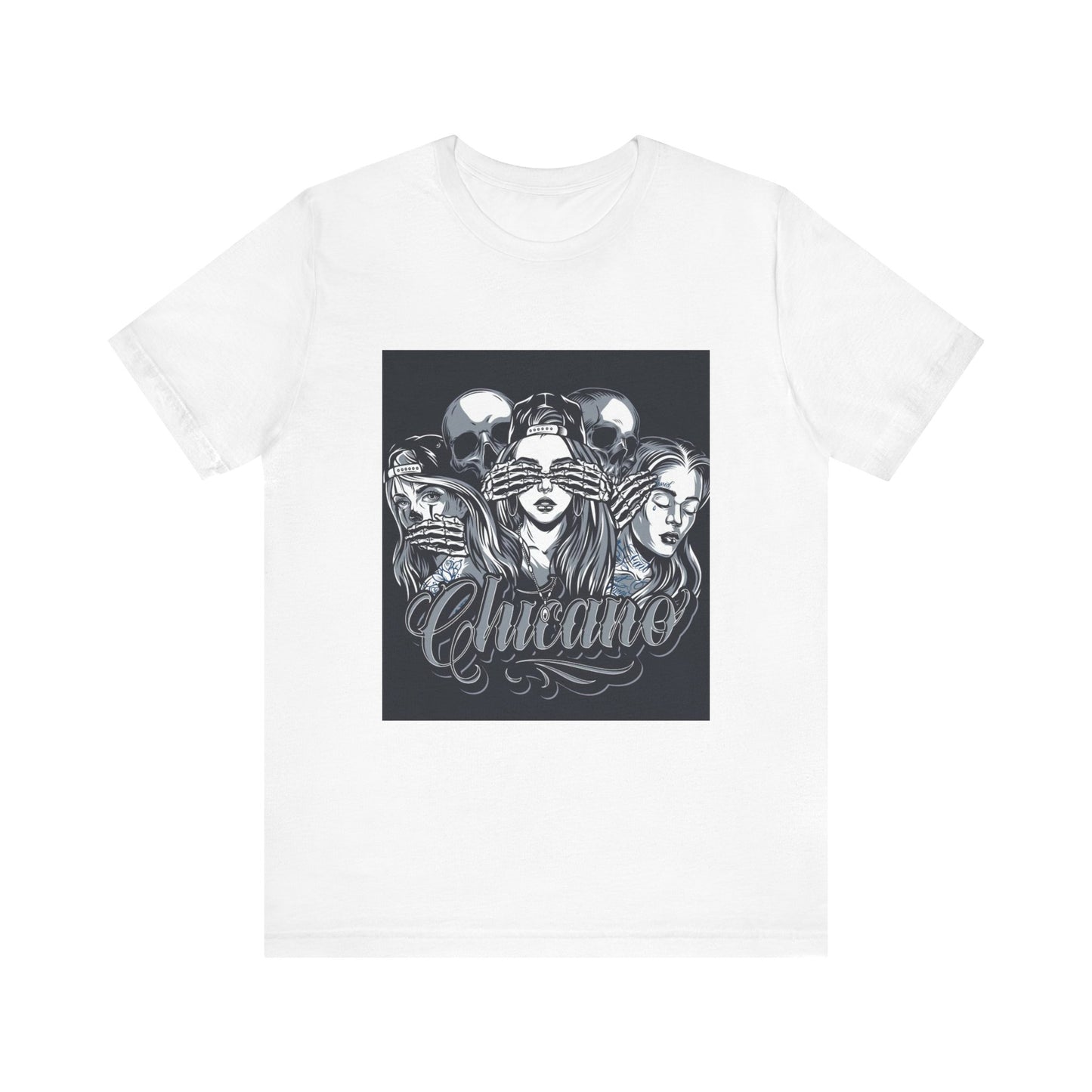 Chicano Art Short Sleeve Tee, Born to be Wild Shirt, Devil T-Shirt, Unique Graphic Tee, Unisex Casual Wear, Edgy Fashion Top