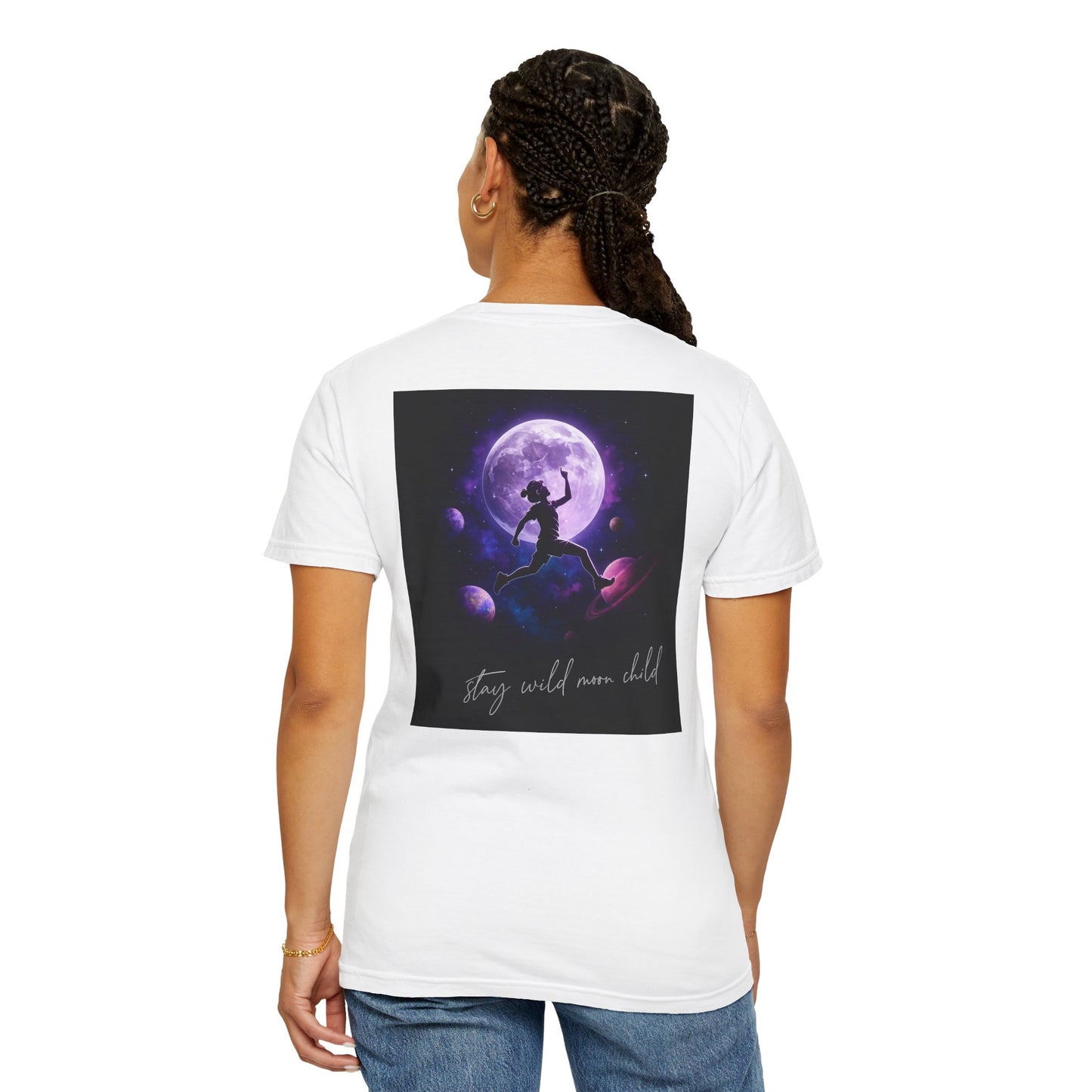 Unisex Space Printed -Dyed T-shirt
