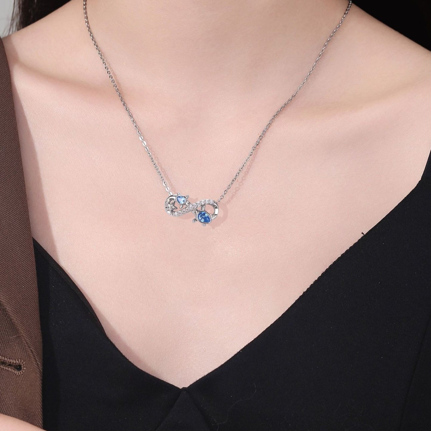 Infinite Symbol Turtle Pendant Necklace For Women
