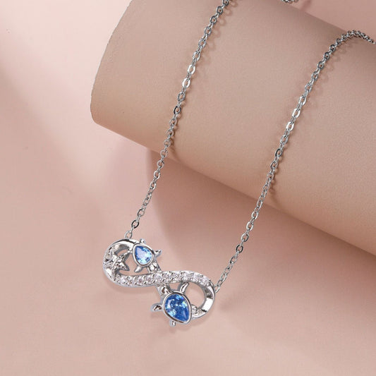 Infinite Symbol Turtle Pendant Necklace For Women