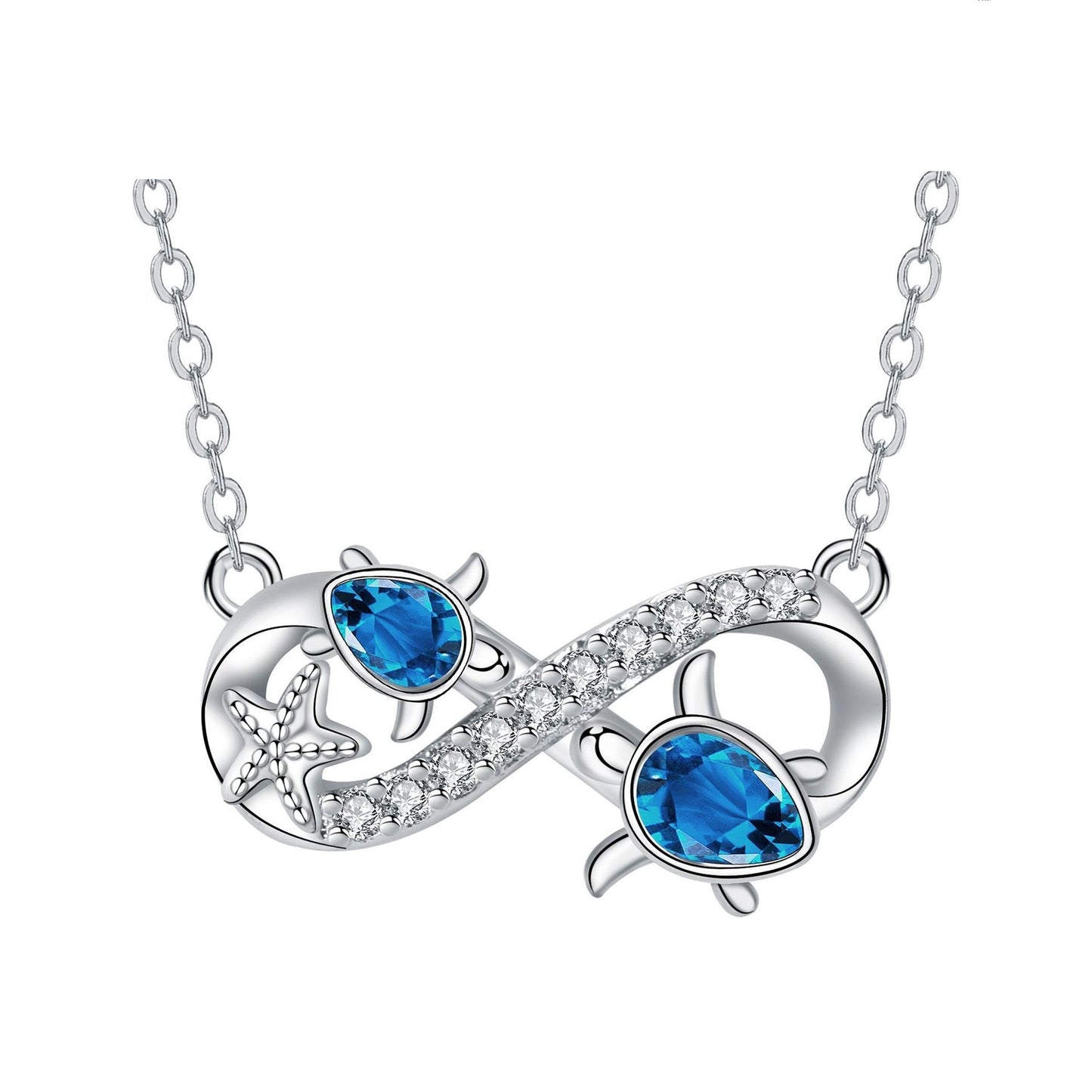 Infinite Symbol Turtle Pendant Necklace For Women
