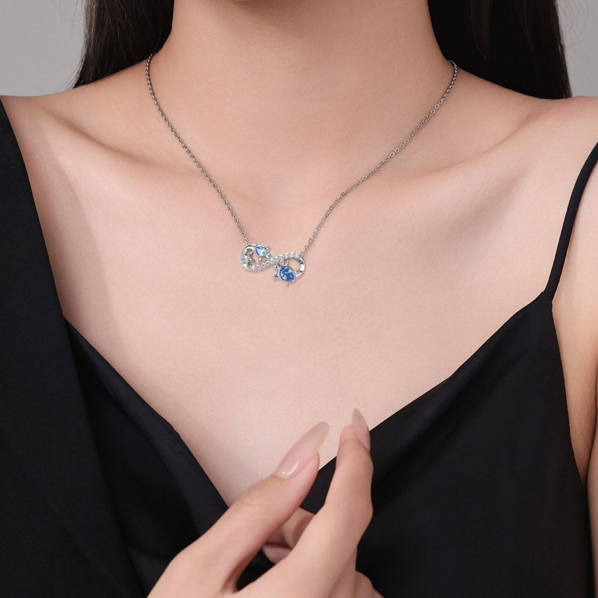 Infinite Symbol Turtle Pendant Necklace For Women